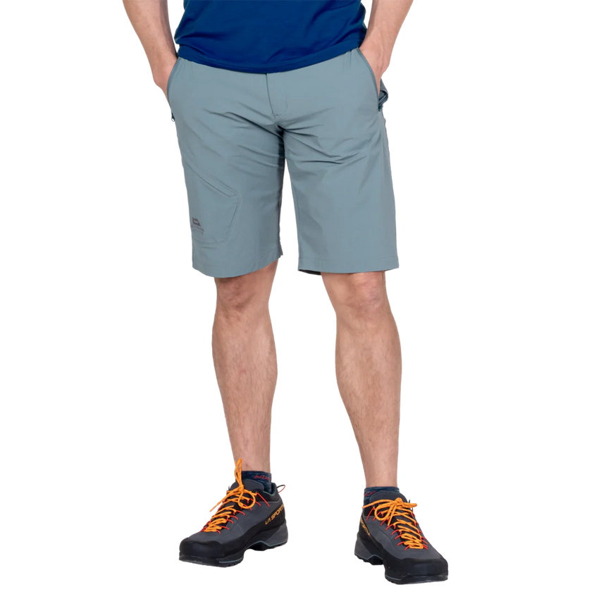 Mountain Equipment Comici Men's Short in Goblin Blue - Hem Detail