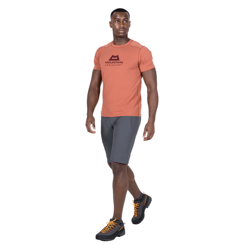Mountain Equipment Comici Men's Short in Ombre Blue - Walking Front Model
