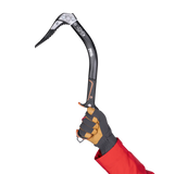Mountain Equipment Direkt Gauntlet in Obsidian/Tan - On Model with Ice Axe