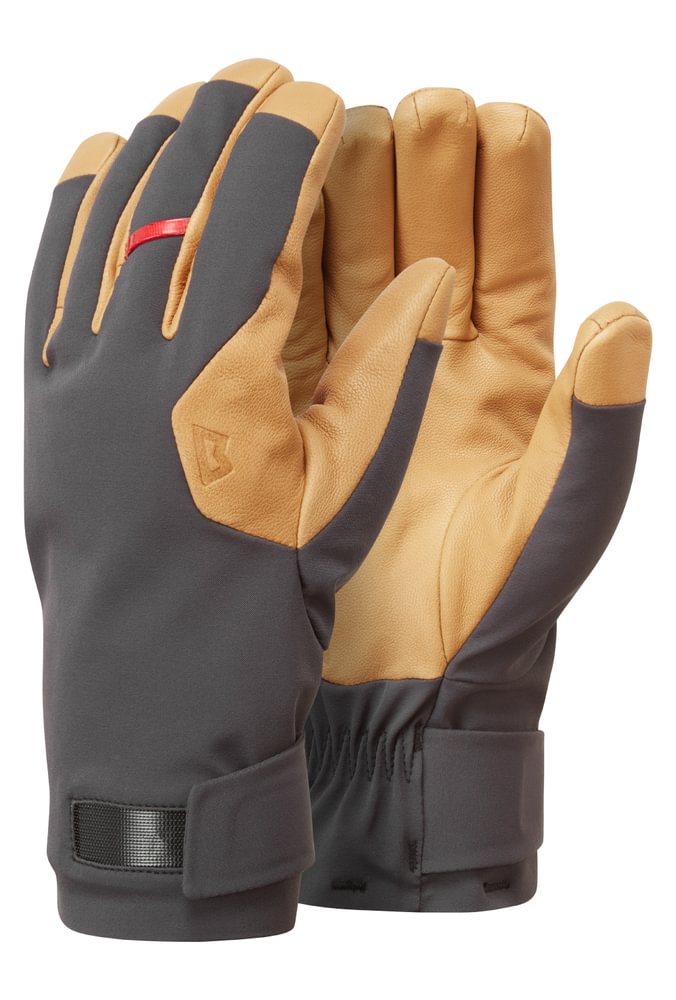 Mountain Equipment Direkt Gauntlet in Obsidian/Tan - Paired Palm View