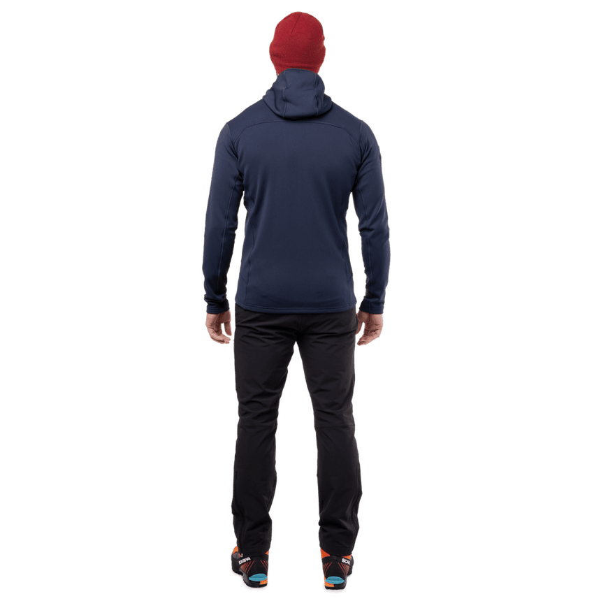 Mountain Equipment Durian Hooded Men's Jacket in Cosmos - Back Fit