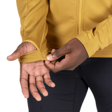 Mountain Equipment Durian Hooded Men's Jacket in Mustard - Cuff Detail