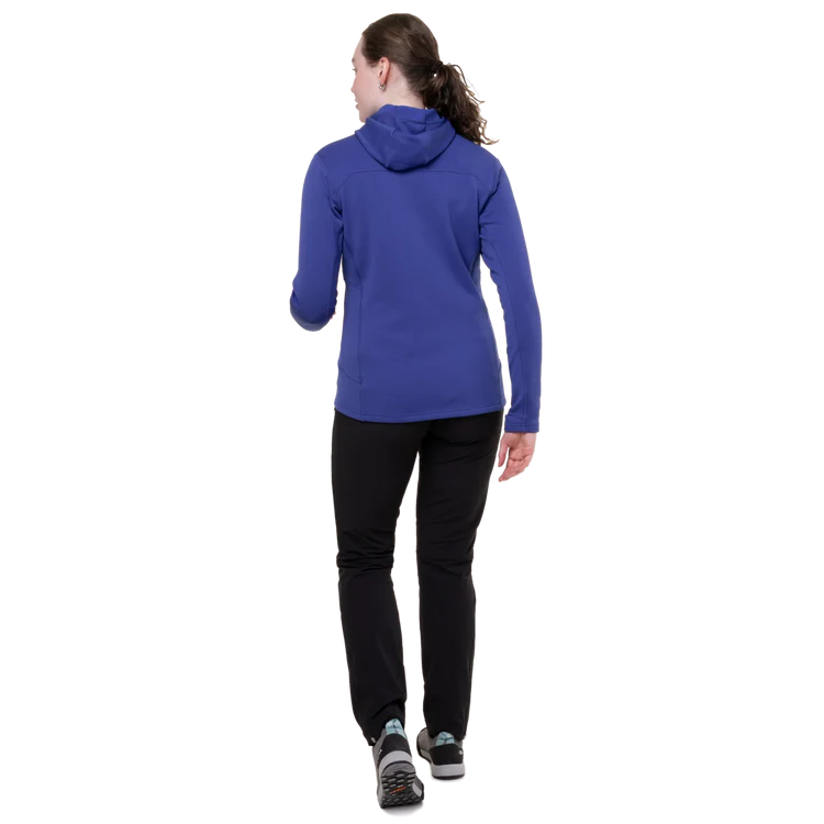 Mountain Equipment Durian Hooded Women's Jacket in Clematis - Back Fit