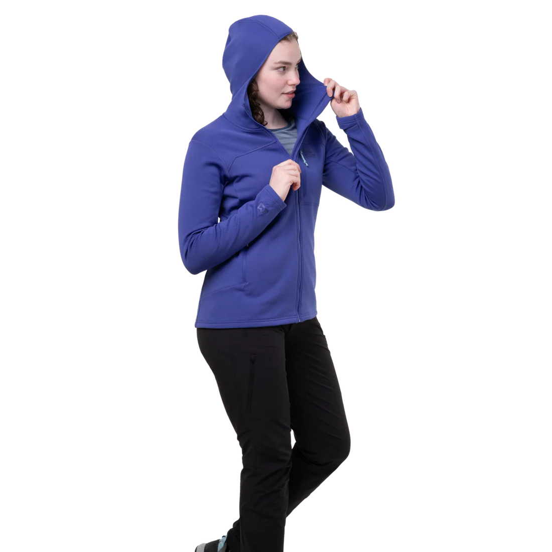 Mountain Equipment Durian Hooded Women's Jacket in Clematis - Hood Detail