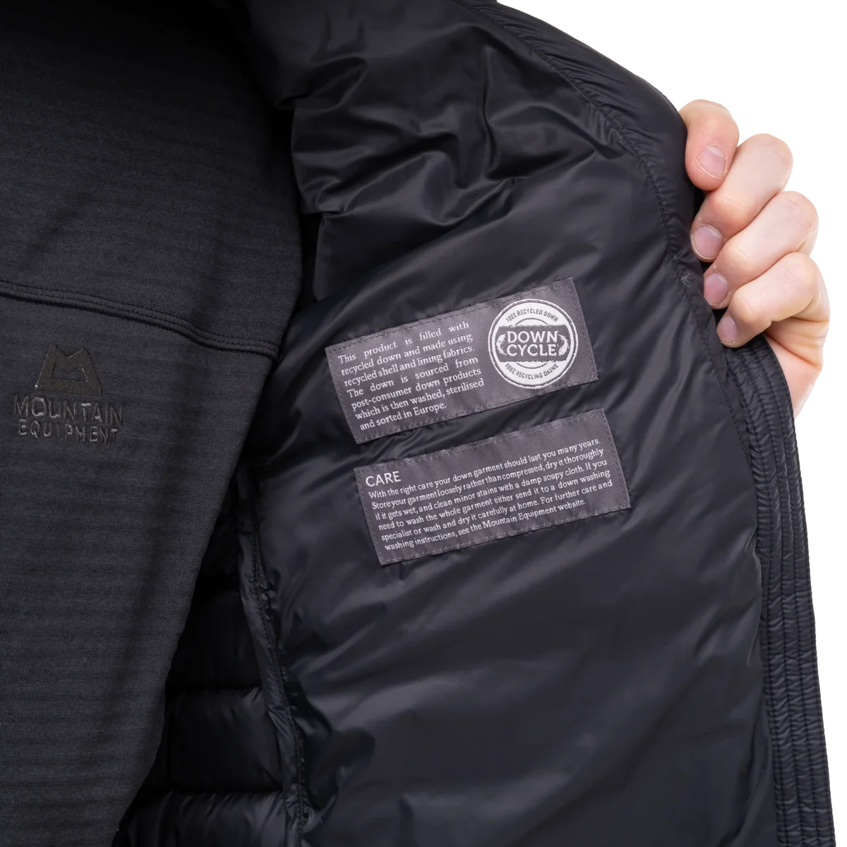 Mountain Equipment Earthrise Hooded Mens Jacket Black Black - Down Cycle Care