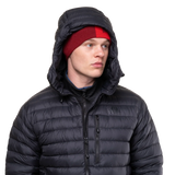 Mountain Equipment Earthrise Hooded Men's Jacket in Black/Black - Hood Close Up Model