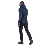 Mountain Equipment Earthrise Hooded Men's Jacket in Cosmos - worn
