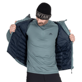 Mountain Equipment Earthrise Hooded Men's Jacket in Goblin Blue - Open Front Model