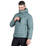 Mountain Equipment Earthrise Hooded Men's Jacket in Goblin Blue - worn