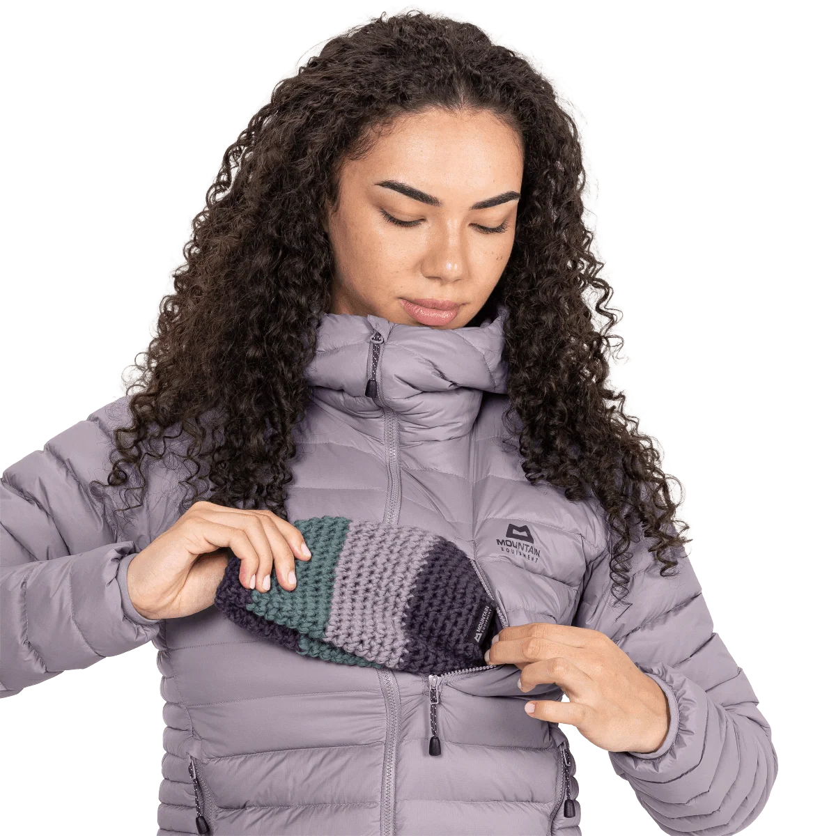 Mountain Equipment Earthrise Hooded Women's Jacket in Allium - hand pocket detail