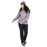 Mountain Equipment Earthrise Hooded Women's Jacket in Allium - worn