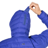 Mountain Equipment Earthrise Hooded Women's Jacket in Clematis - hood drawcord detail