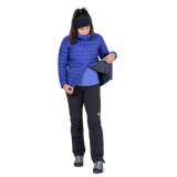 Mountain Equipment Earthrise Hooded Women's Jacket in Clematis - packed into hand pocket detail