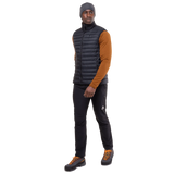 Mountain Equipment Earthrise Men's Vest in Black/Black - front, worn