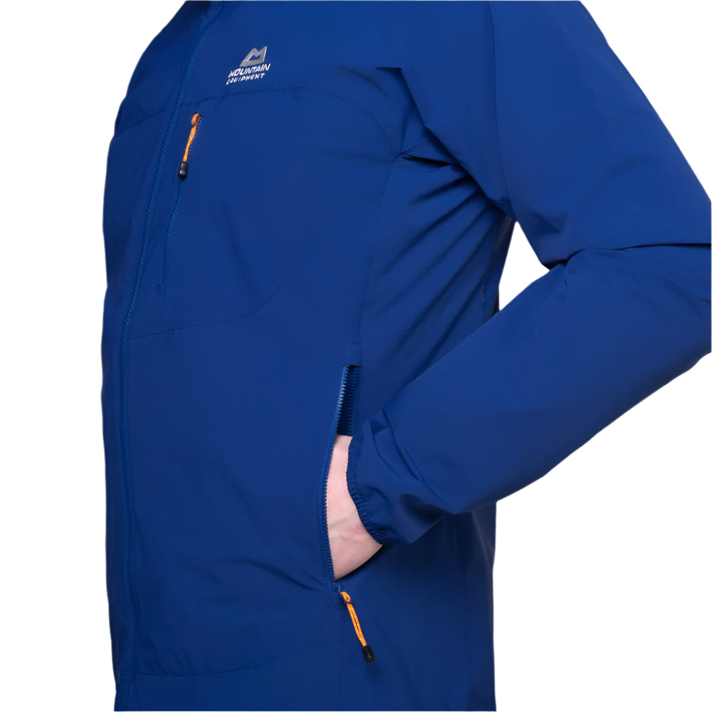 Mountain Equipment Echo Hooded Men's Jacket in Admiral Blue - Pocket Detail