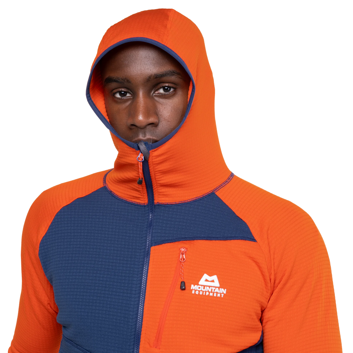 Mountain EquipmentMountain Equipment Eclipse Hooded Men's Jacket Medieval/Cardinal Outdoor Action model hood on