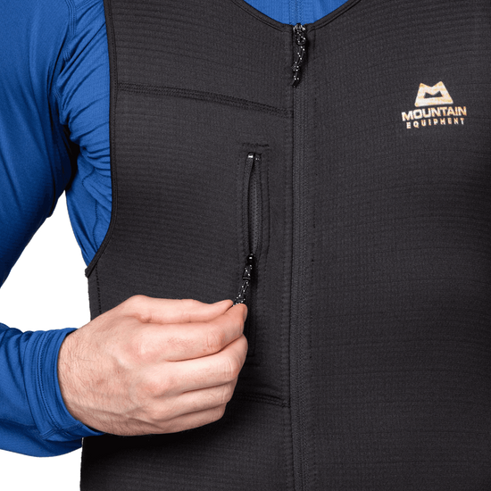 Mountain Equipment Eclipse Salopette in Black - Zipped Napoleon Pocket Detail