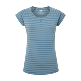 Mountain Equipment Equinox Women's Tee in Bluefin Stripe - Front