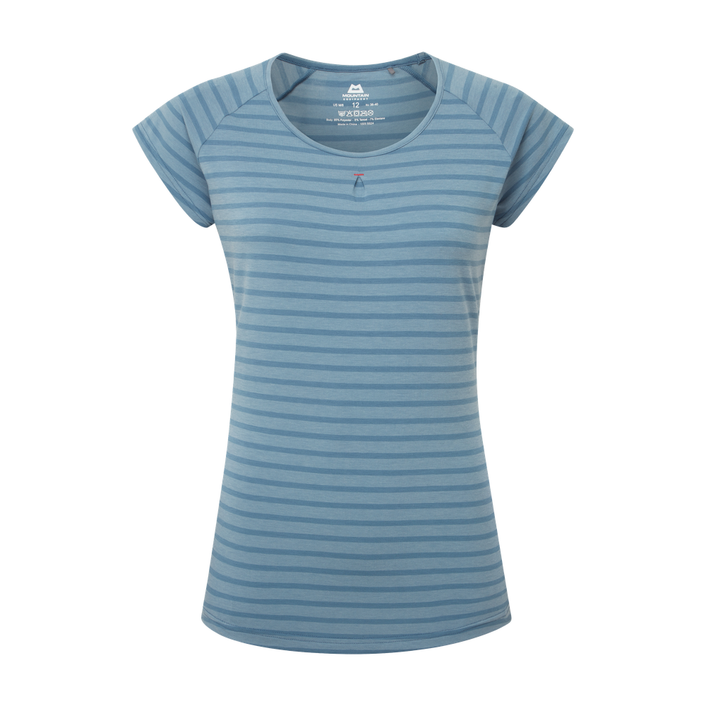 Mountain Equipment Equinox Women's Tee in Bluefin Stripe - Front