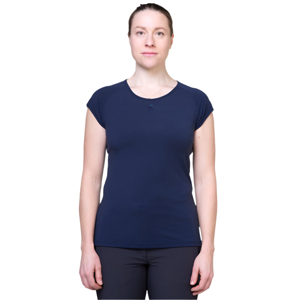 Mountain Equipment Equinox Women's Tee in Cosmos - On Model Front