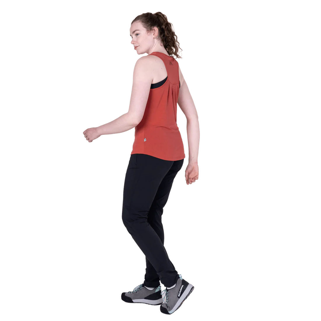 Mountain Equipment Equinox Women's Vest in Rosewood - On Model Back