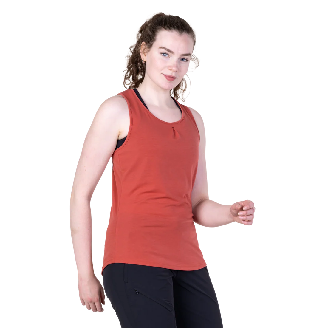 Mountain Equipment Equinox Women's Vest in Rosewood - On Model Side