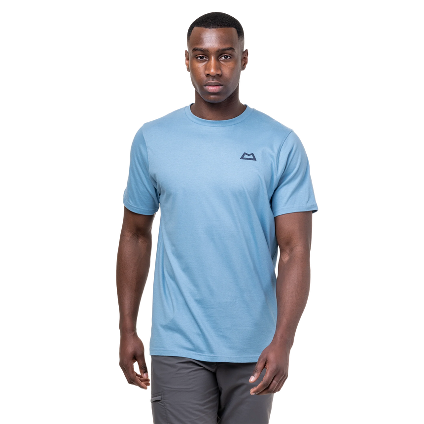 Mountain Equipment Everest Men's Tee in Heritage Blue - On Model Front