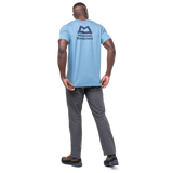 Mountain Equipment Everest Men's Tee in Heritage Blue - On Model Three Quarter