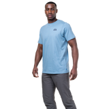 Mountain Equipment Everest Men's Tee in Heritage Blue - On Model Walking Front