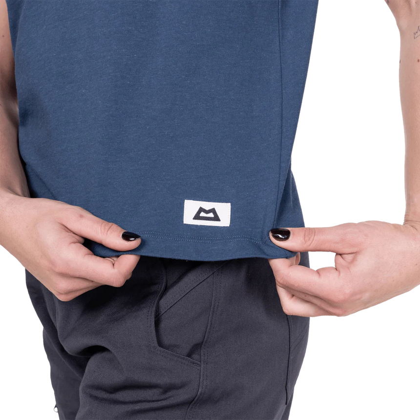 Mountain Equipment Fairhead Women's Tank in Dusk - Badge detail