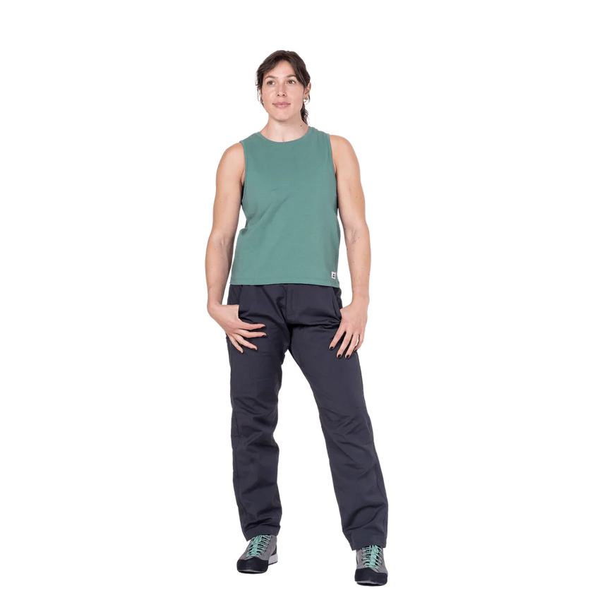 Mountain Equipment Fairhead Women's Tank in Sage - Front full length model view alternate