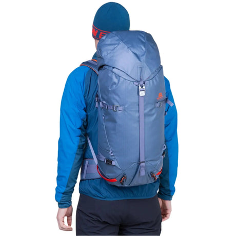 Mountain Equipment Fang 35+ Backpack in Alaskan Blue - Back Fit