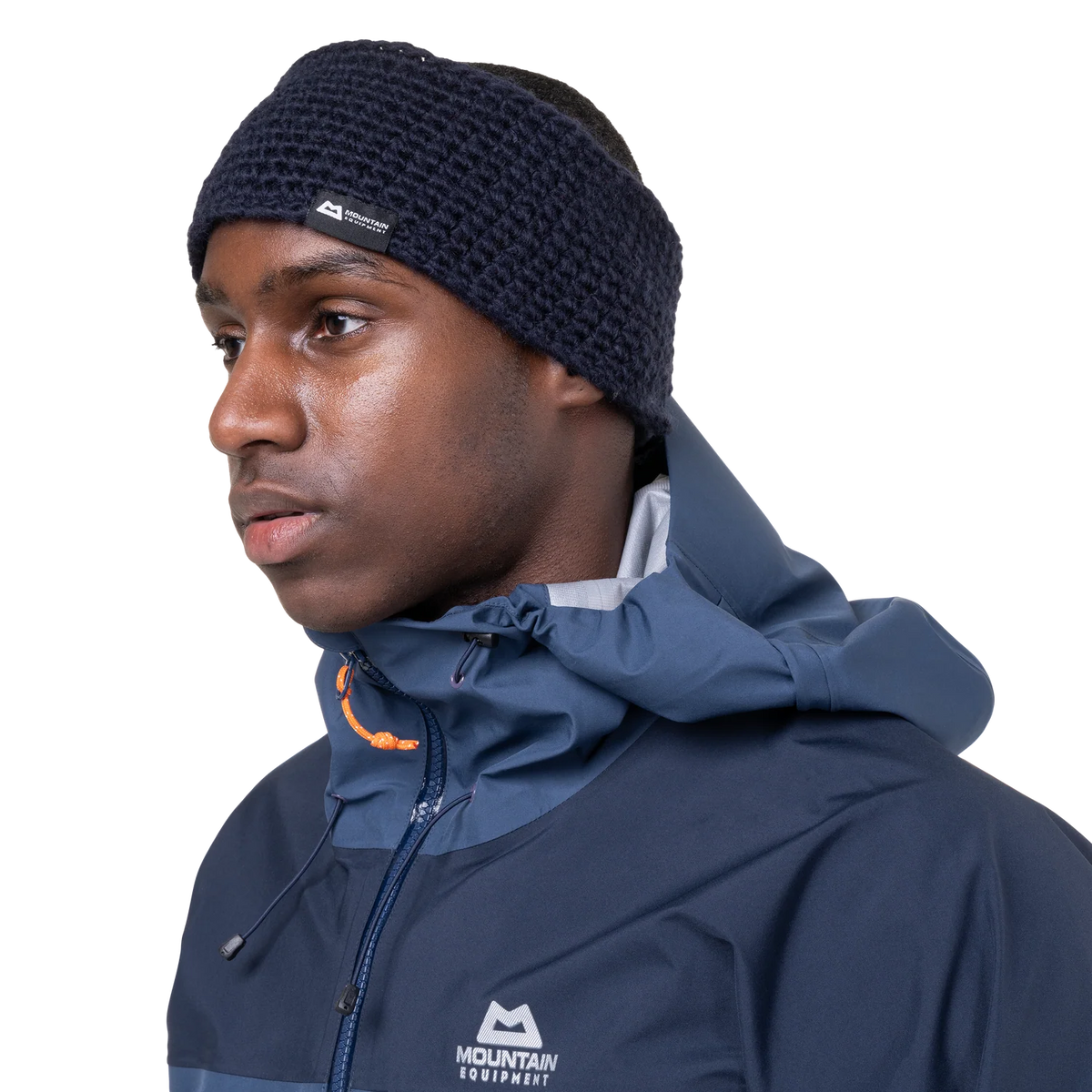 Mountain Equipment Flash Headband in Cosmos - On Model Side