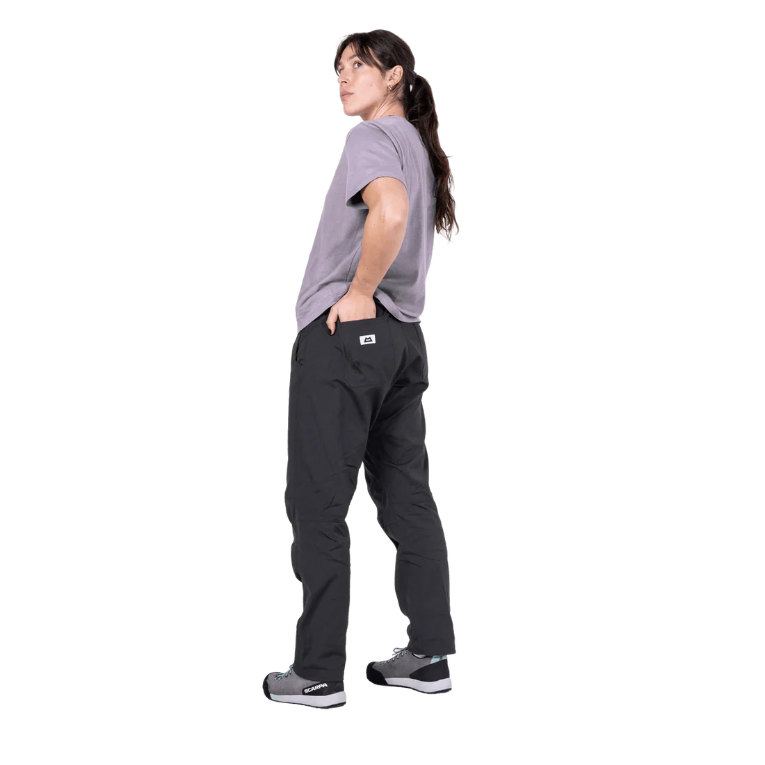 Mountain Equipment Flowstone Women's Pant in College Blue - Front full length model view alternate