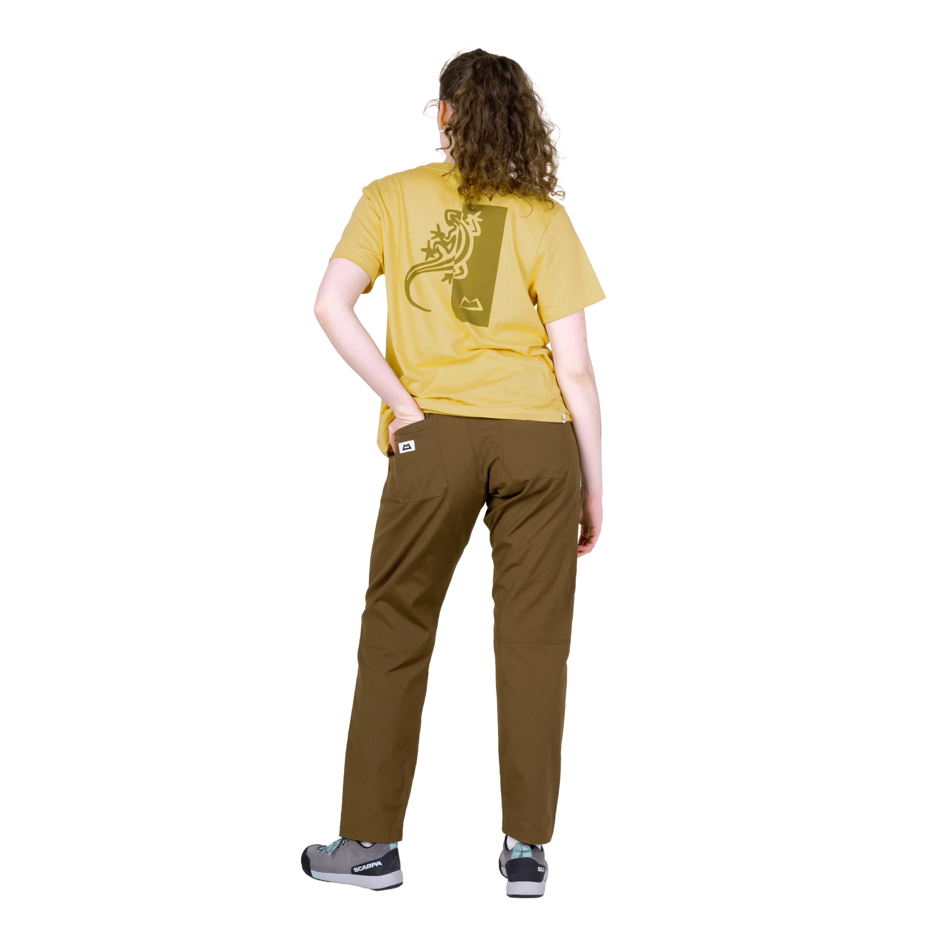 Mountain Equipment Flowstone Women's Pant in Desert Palm - Back model view