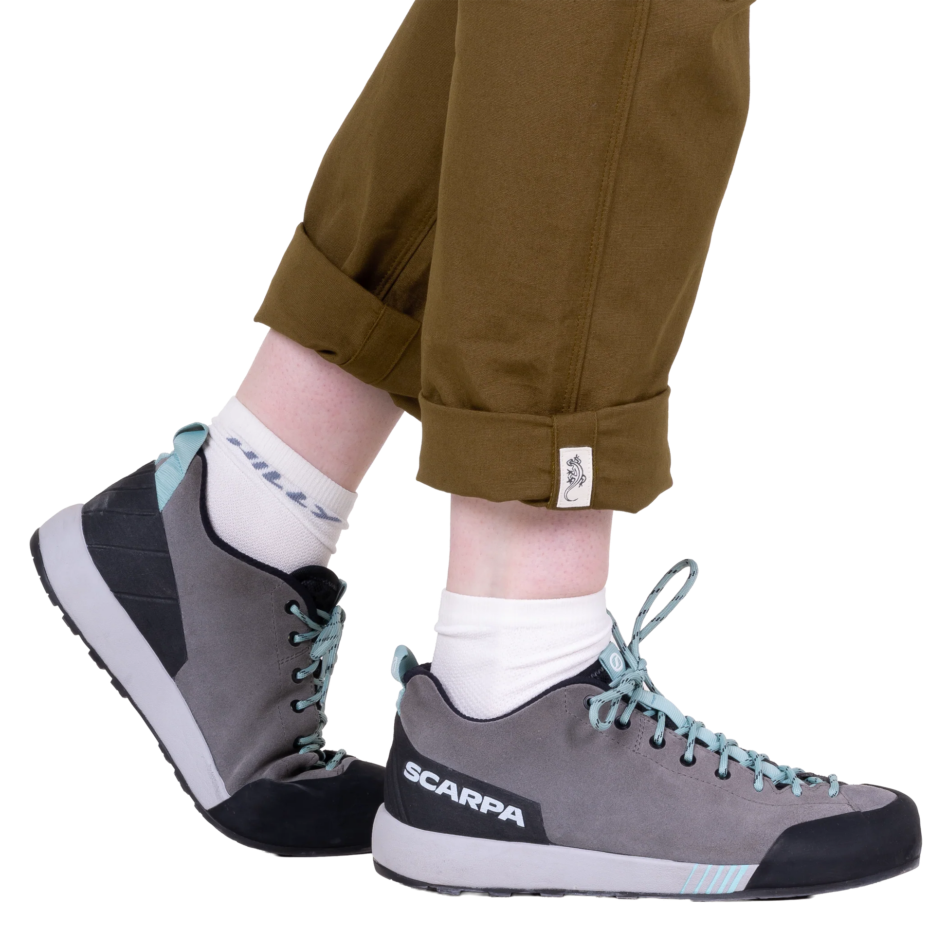 Mountain Equipment Flowstone Women's Pant in Desert Palm - Hem detail