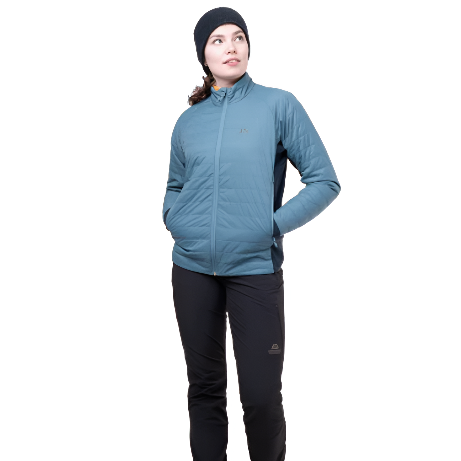 Mountain Equipment Fractal Women's Jacket in Stellar/Cosmos - Side on Model