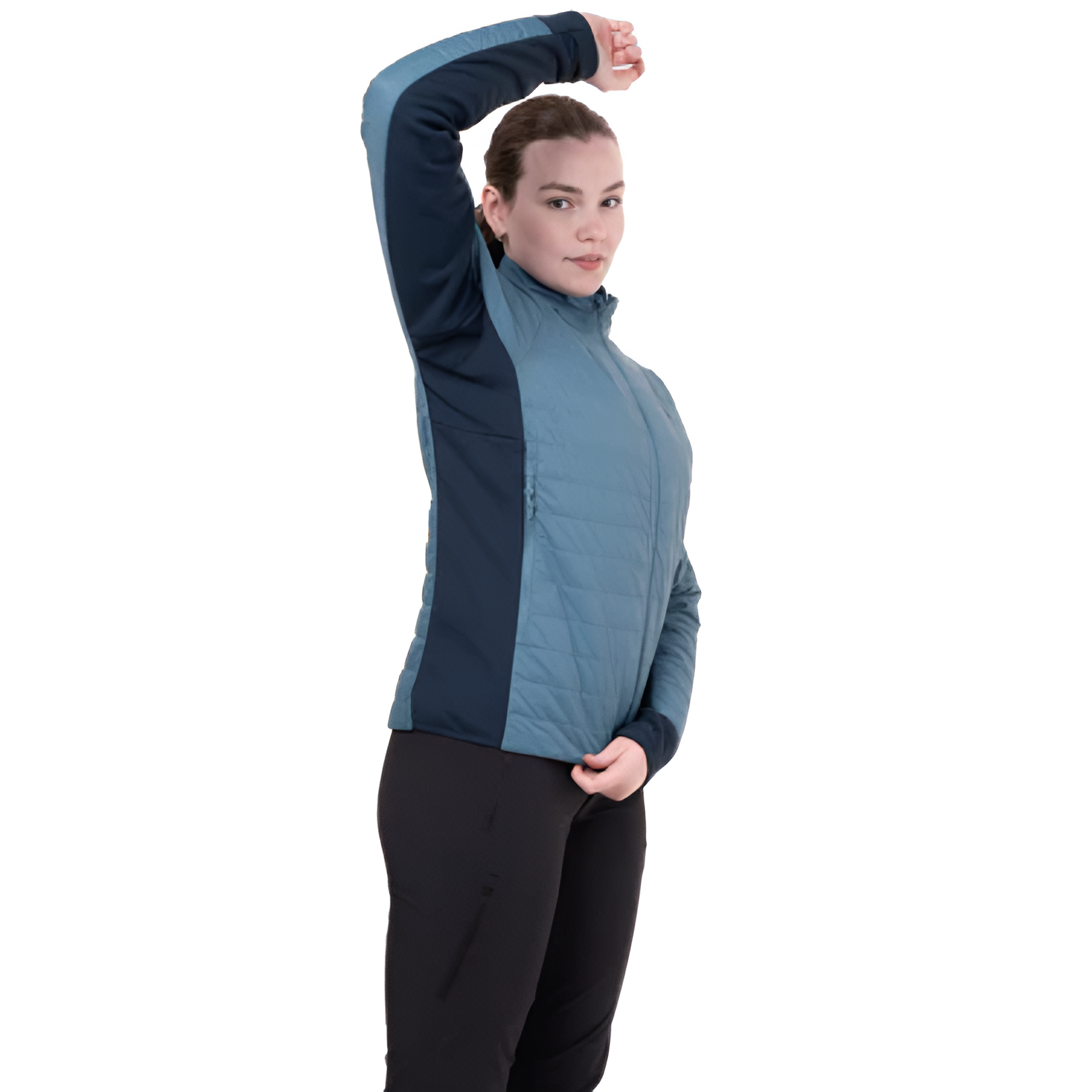 Mountain Equipment Fractal Women's Jacket in Stellar/Cosmos - Stretch on Model
