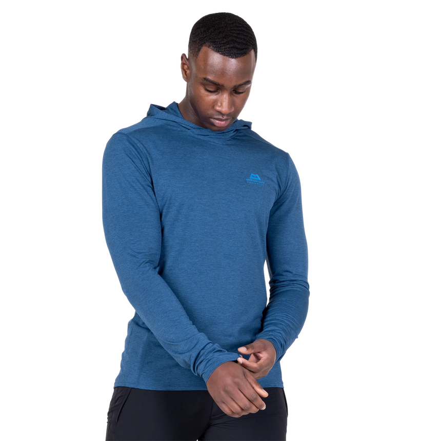 Mountain Equipment Glace Hooded Men's Top in Admiral Blue - Back view