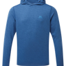 Mountain Equipment Glace Hooded Men's Top in Admiral Blue - Flat lay