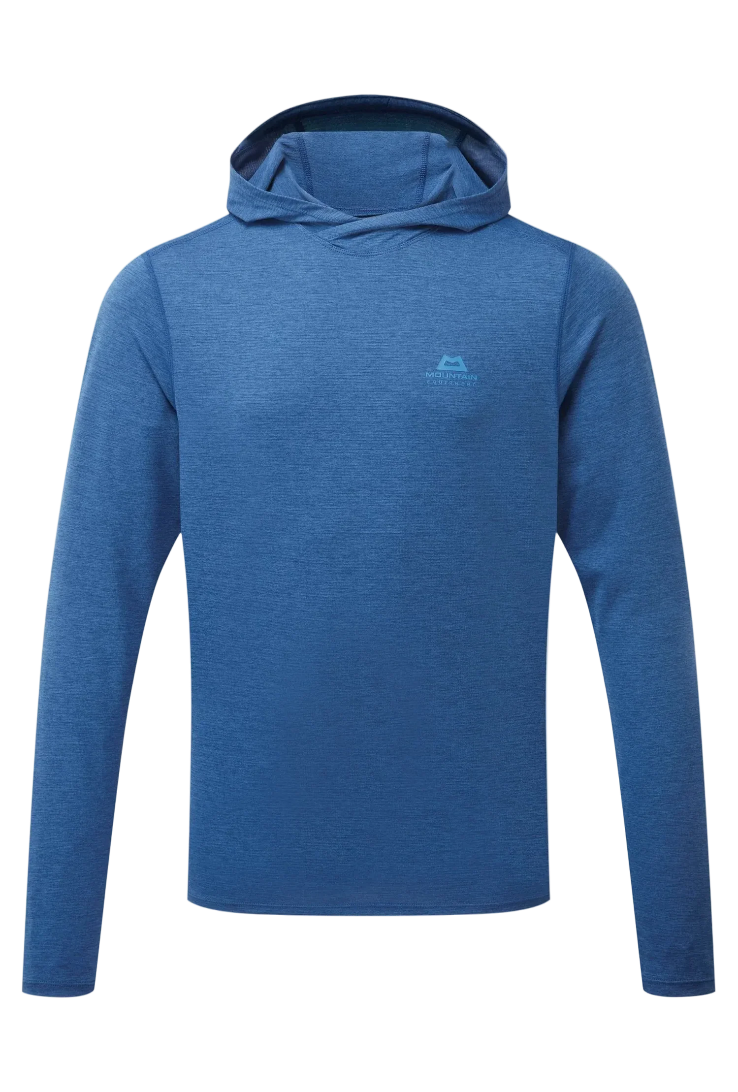 Mountain Equipment Glace Hooded Men's Top in Admiral Blue - Flat lay