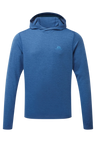 Mountain Equipment Glace Hooded Men's Top in Admiral Blue - Flat lay