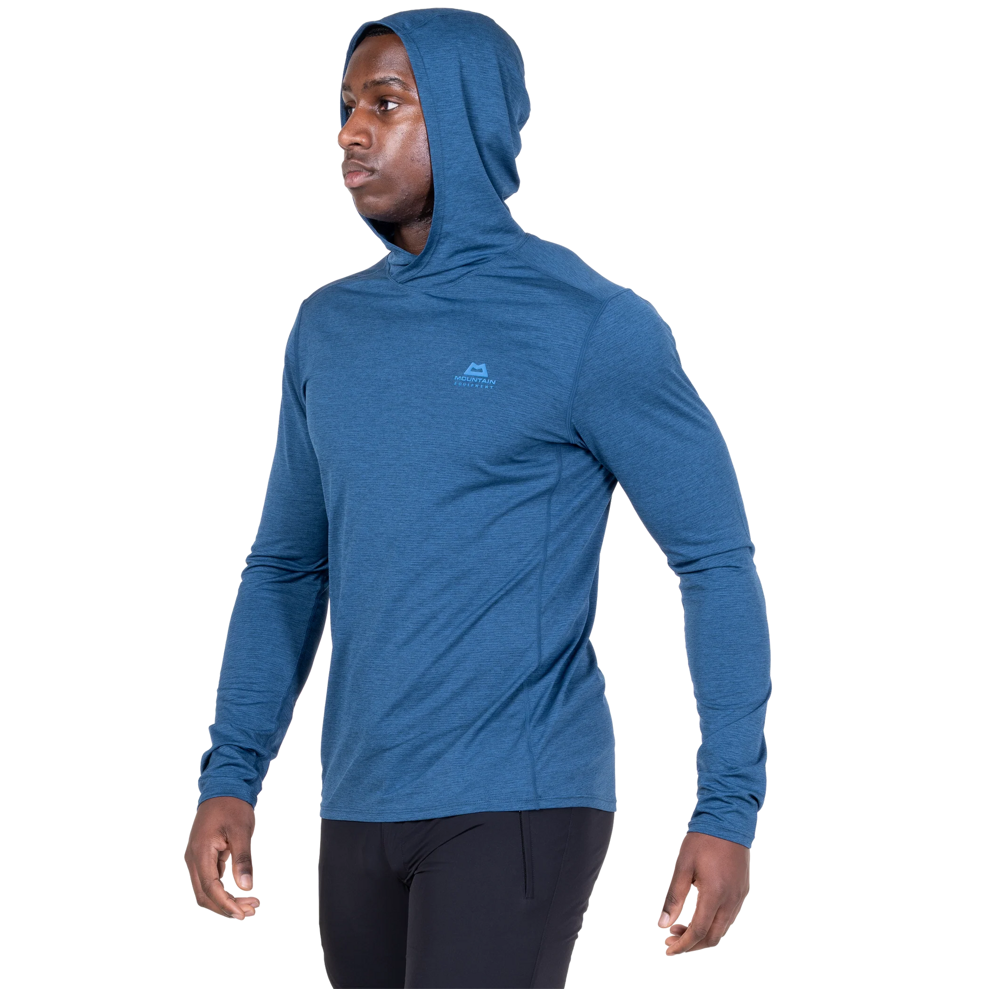 Mountain Equipment Glace Hooded Men's Top in Admiral Blue - Hood on