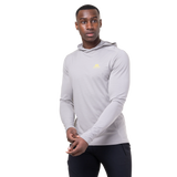 Mountain Equipment Glace Hooded Men's Top in Mist - Front view