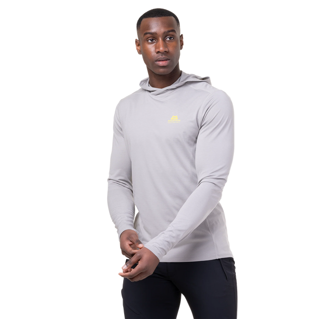 Mountain Equipment Glace Hooded Men's Top in Mist - Front view