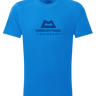 Mountain Equipment Headpoint Emblem Men's Tee in Atlantic Blue - Front Flat