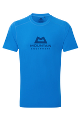 Mountain Equipment Headpoint Emblem Men's Tee in Atlantic Blue - Front Flat