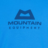 Mountain Equipment Headpoint Emblem Men's Tee in Atlantic Blue - Logo Detail