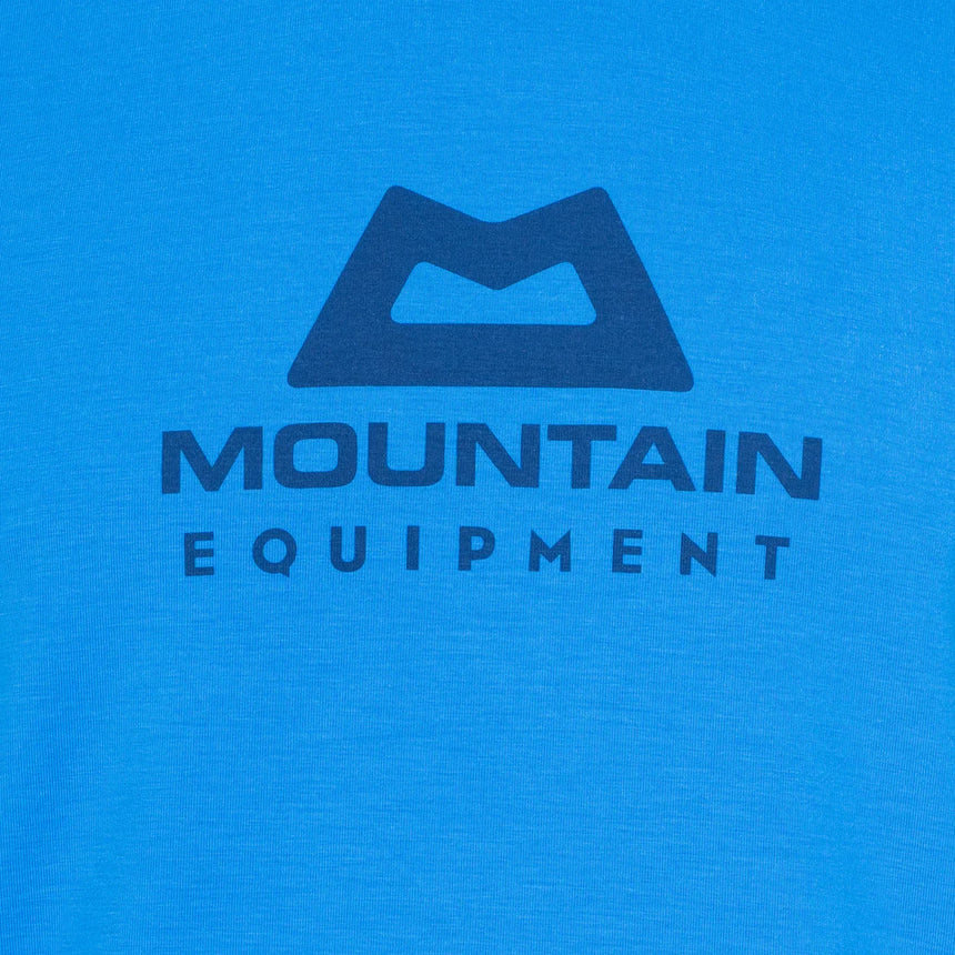 Mountain Equipment Headpoint Emblem Men's Tee in Atlantic Blue - Logo Detail
