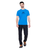 Mountain Equipment Headpoint Emblem Men's Tee in Atlantic Blue - Three Quarter Model
